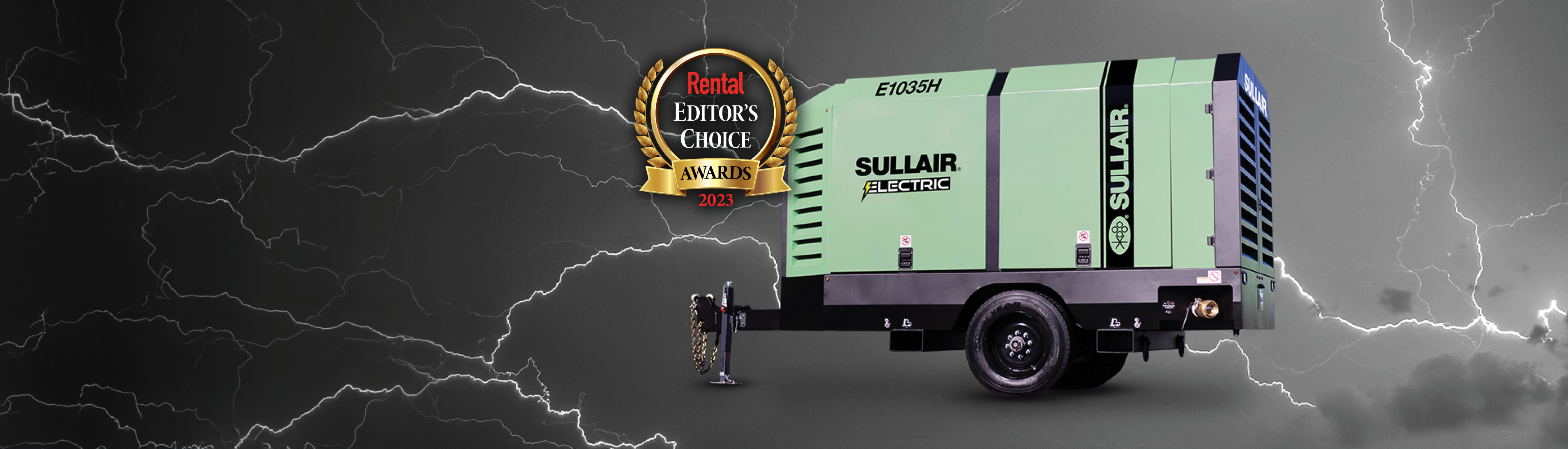 Compresor de aire eléctrico portátil Sullair E1035H, ganador del premio Editor's Choice de Rental 2023
